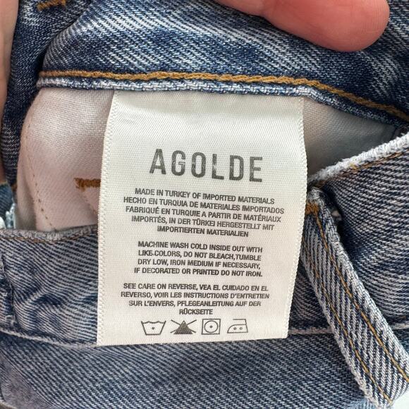 Agolde Los Angeles Jeans Size 25 High Rise Straight Leg Vintage Wash Denim Jeans - Picture 5 of 7